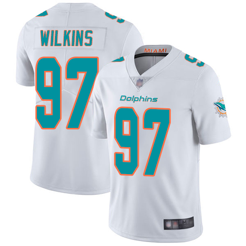 Nike Miami Dolphins 97 Christian Wilkins White Men Stitched NFL Vapor Untouchable Limited Jersey